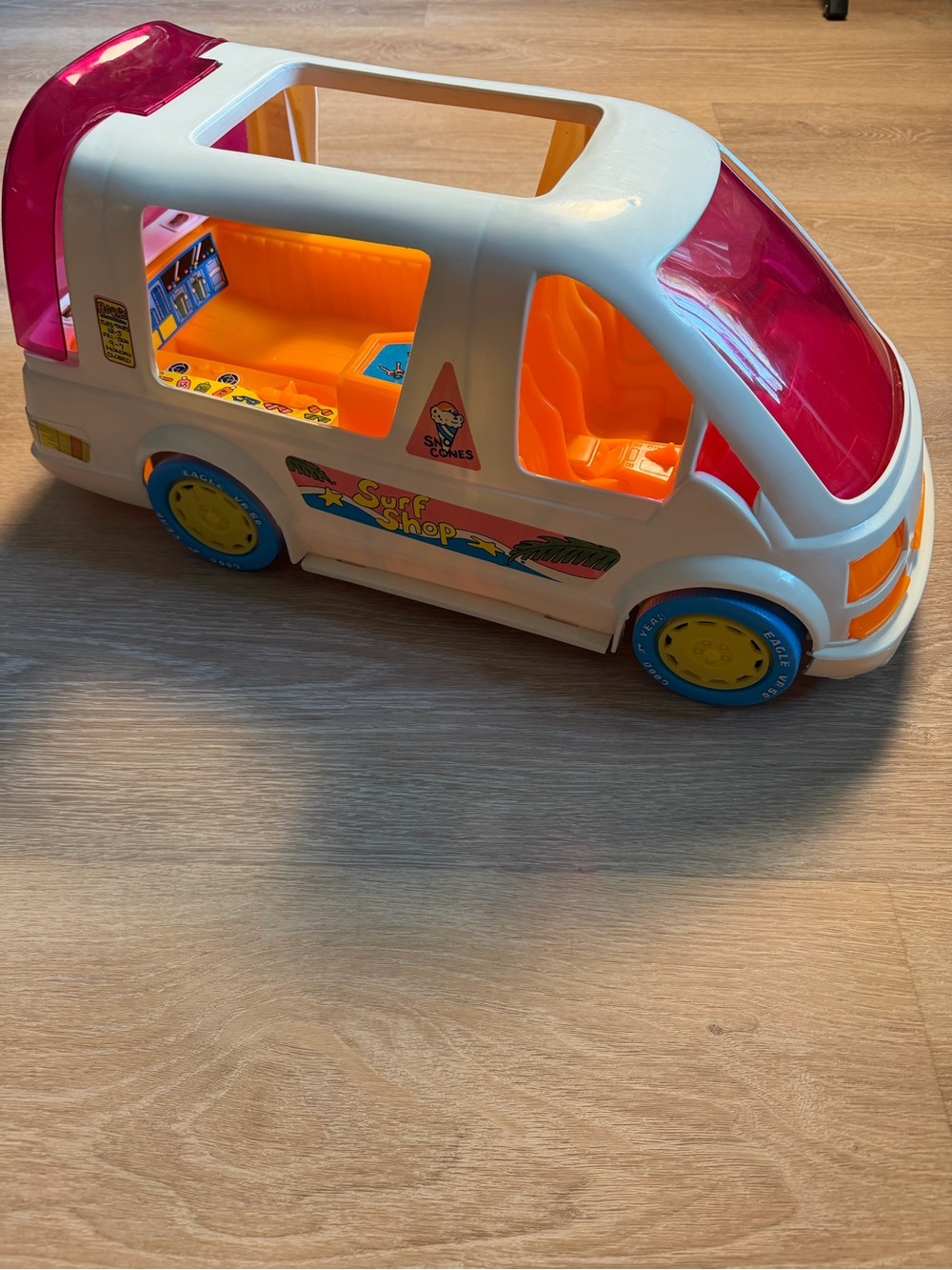 Vintage 1980s AMERICAN PLASTIC TOYS Barbie Surf Shop Play Van Toy Food Truck 797
